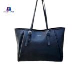 Elegant Black Pebbled Business Tote Bag